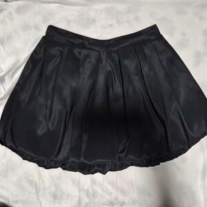 a new day Black Satin Skater Skirt